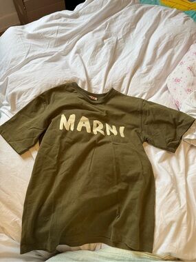 Marni Olive Green Logo Tee